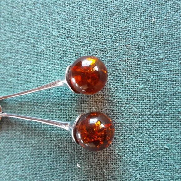 COPY - Amber earrings/ sterling silver earrings - Picture 7 of 11